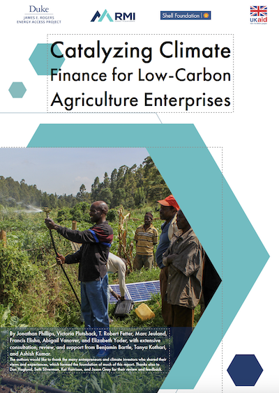 Catalysing Climate Finance for Low-Carbon Agriculture Enterprises Cover