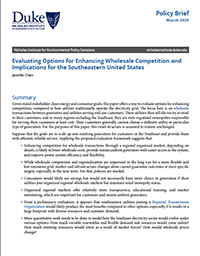 Evaluating Options for Enhancing Wholesale Competition and Implications for the Southeastern United States Cover