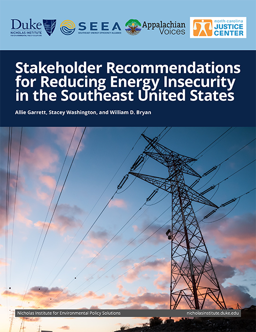 cover for Stakeholder Recommendations for Reducing Energy Insecurity in the Southeast United States