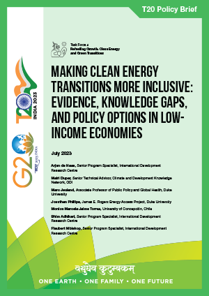 Making Clean Energy Transitions More Inclusive: Evidence, Knowledge Gaps, and Policy Options in Low-Income Economies cover