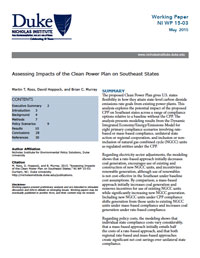 Assessing Impacts of the Clean Power Plan on Southeast States