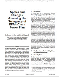 Apples and Oranges: Assessing the Stringency of EPA’s Clean Power Plan