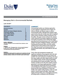 Managing Risk in Environmental Markets